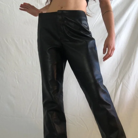 Vintage 90s - y2k 100% leather pants - Picture 6 of 8